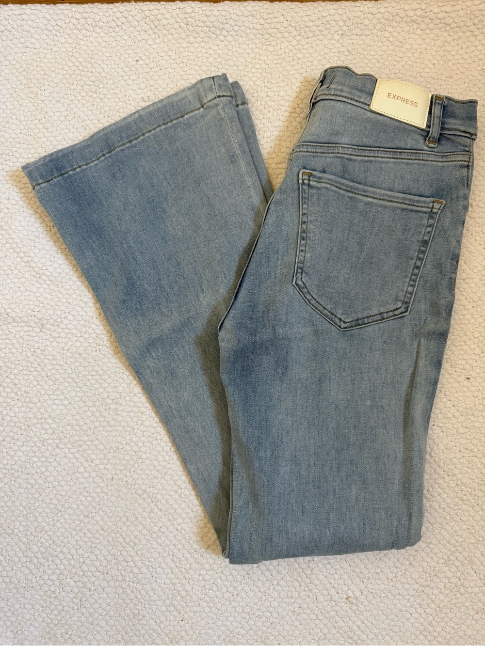 EXPRESS Light Wash High Rise Flare Leg Jeans